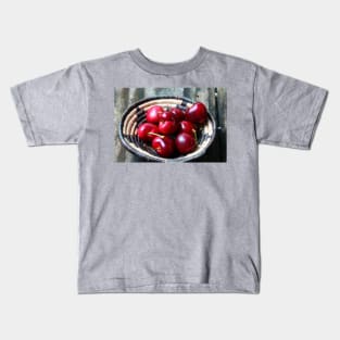 Red cherries in a basket. Kids T-Shirt